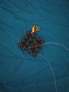 String and beads in the middle 