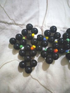 Row 2 black beads