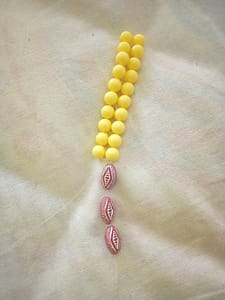 Cream and pink beads 