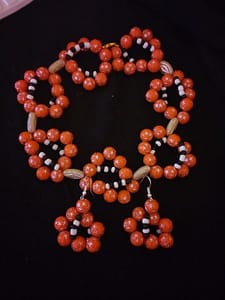 Orange necklace and earrings